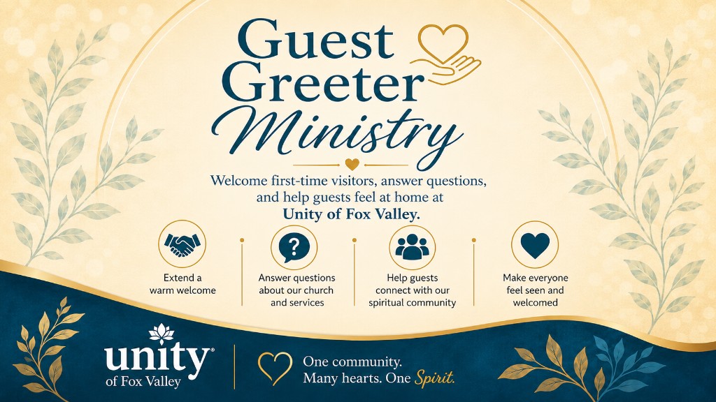 Guest Greeter Ministry — one community, many hearts, one Spirit
