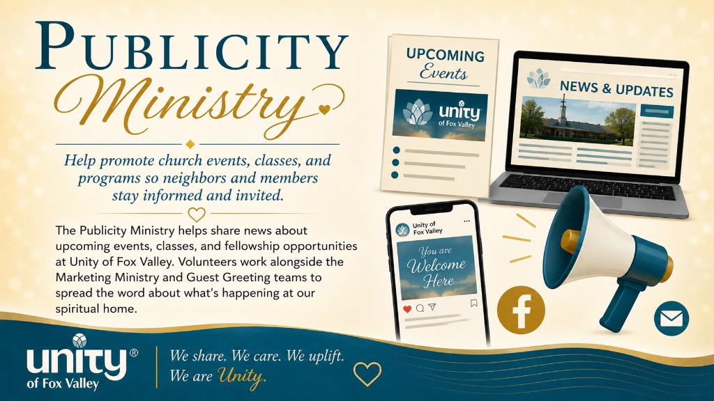 Publicity Ministry — promoting church events, classes, and programs